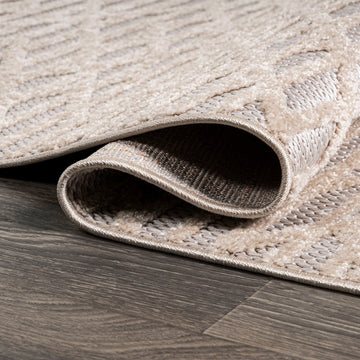 Ararat High-low Pile Moroccan Diamond Modern Indoor/outdoor Area Rug